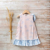 Vestido niña floral rayas rosa Hortensia de Dadati