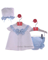 Conjunto bebe niña celeste Familia Elba de Del Sur
