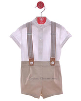 Conjunto bebe niño tirantes camel Familia Genova de Del Sur