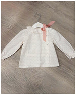 Camisa bebe unisex plumeti lazo rosa o azul de Valentina Bebes