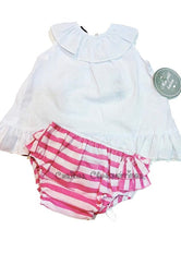 Conjunto niña camiseta y braguita plumeti monito print de la Colección Monitos Mon Petit Bonbon