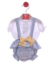 Conjunto bebe niña ranita y blusa Celeste Caramelo Familia Cerdeña de Del Sur