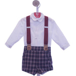 Conjunto bebe niño tartan con tirantes Familia Reina de Del Sur