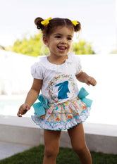 Conjunto bebé niña print conejos turquesa Colección Conejos de Pio Pio