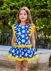 Vestido niña mariposas azul y amarillo Familia Padua de Nekenia
