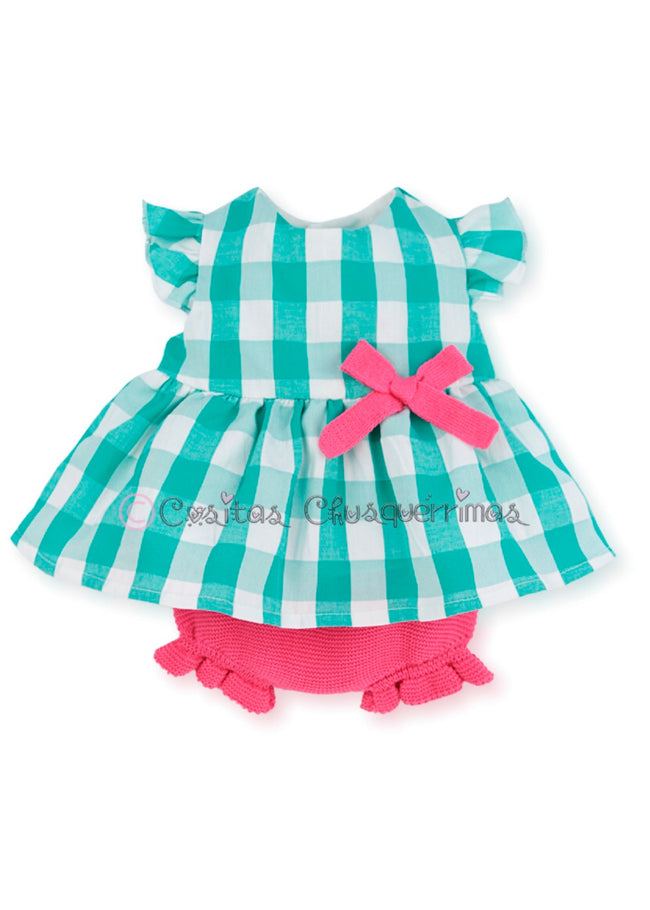 Conjunto de Jesúsin Culotte niña fresco Vichy Mikonos de Mac Ilusion