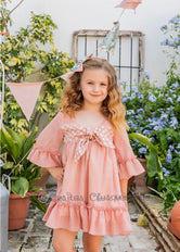 Vestido niña rosa Familia Flores del bosque de Babine