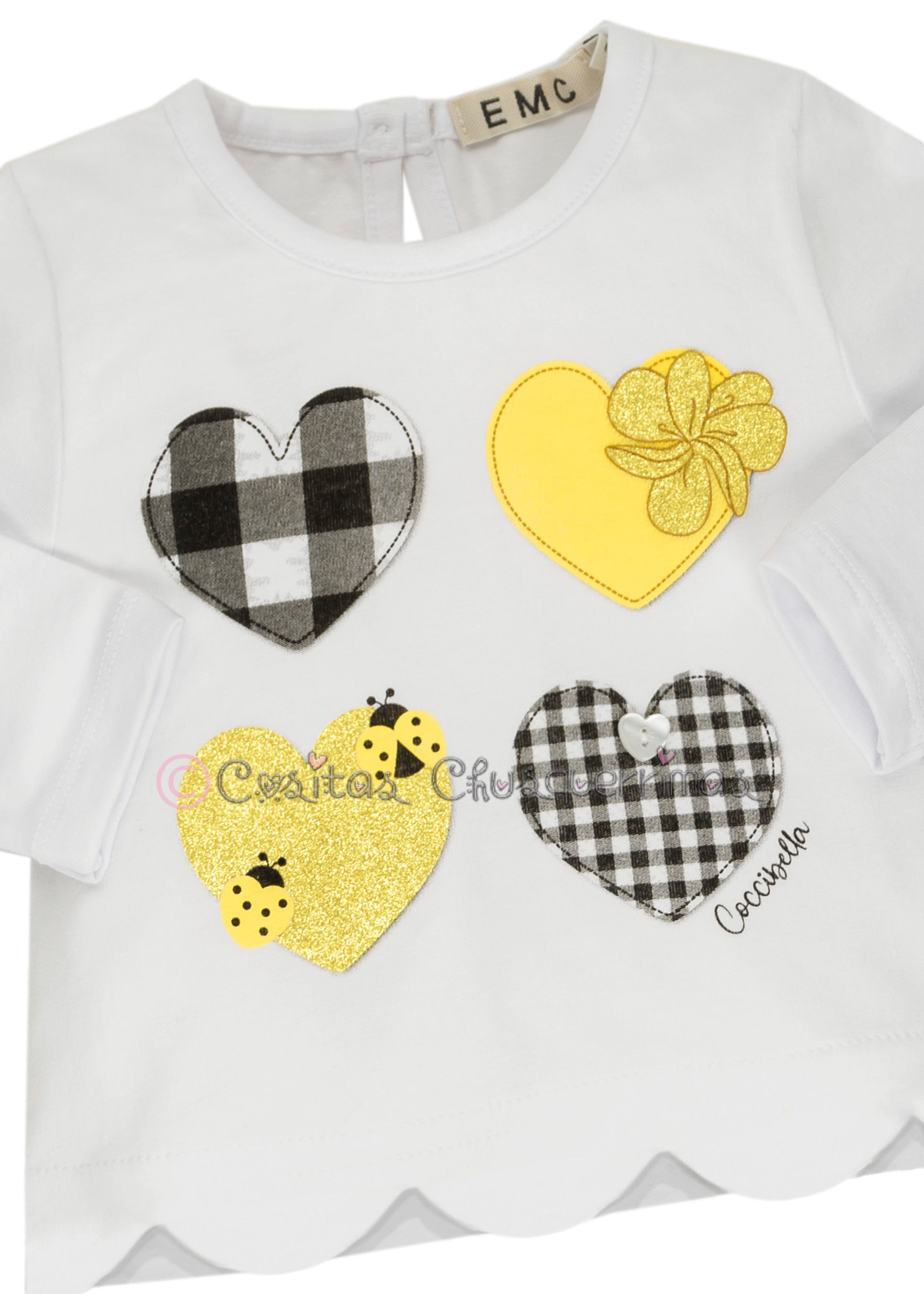 Camiseta Mila manga larga corazones de EMC