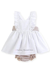 Vestido y culotte plumeti bordado Niña Stars in your hands de Mac Ilusion