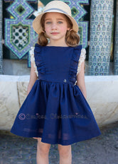 Vestido niña azul marino Familia Turín de Nekenia