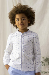 Camisa niño bordado blanco Regata de NOA Azul de Colibri