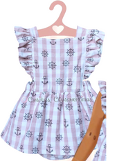 Vestido niña anclas rosa empolvado de Valentina Bebés
