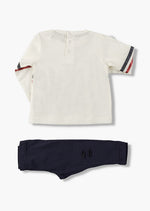 Conjunto bebe niña Sneakers blanco crudo y azul vigore de Losan