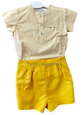 Conjunto bebé niño amarillo mostaza Familia Margarita de Popy's