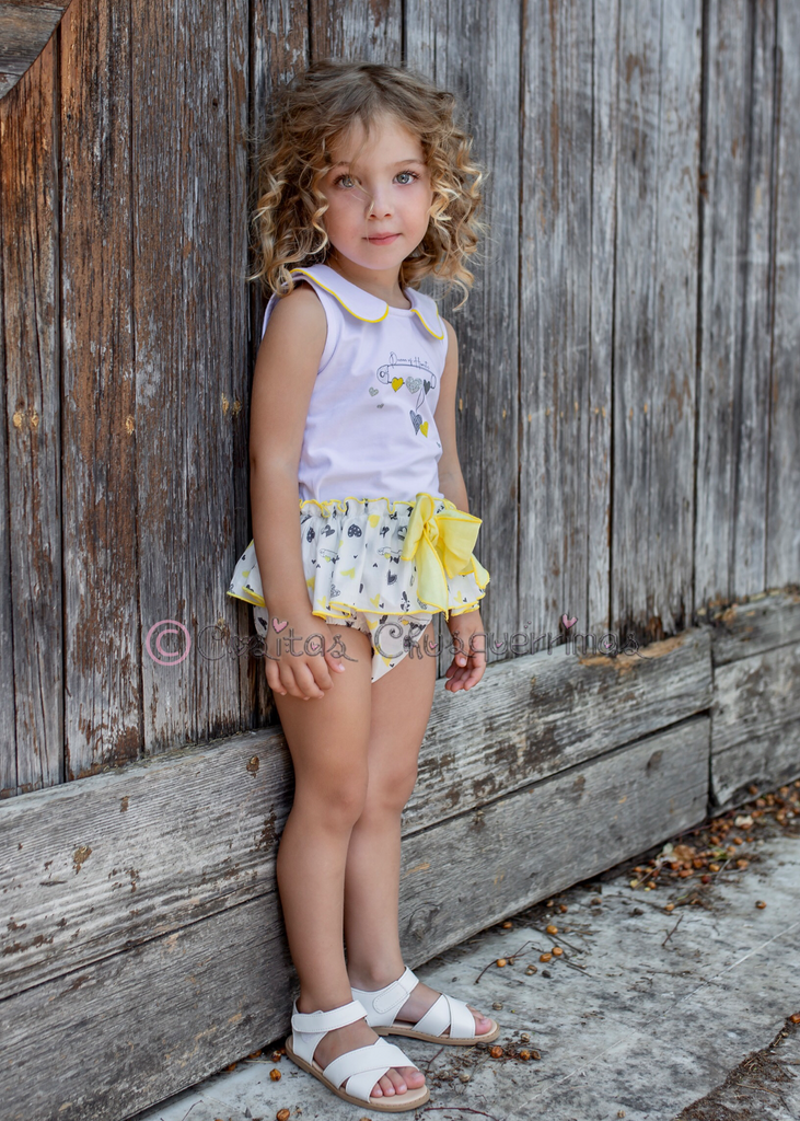 Conjunto niña camisa y Braguita rosa vichy Familia Granja de Mon Petit –  Cositas Chusquérrimas