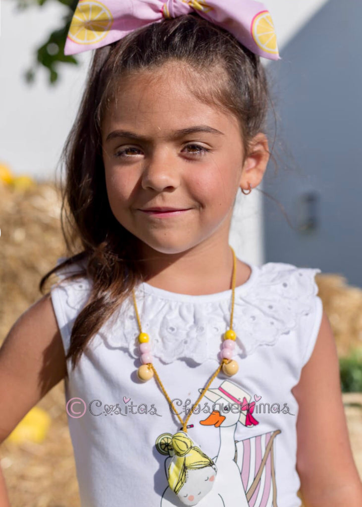 Conjunto niña camisa y Braguita rosa vichy Familia Granja de Mon Petit –  Cositas Chusquérrimas