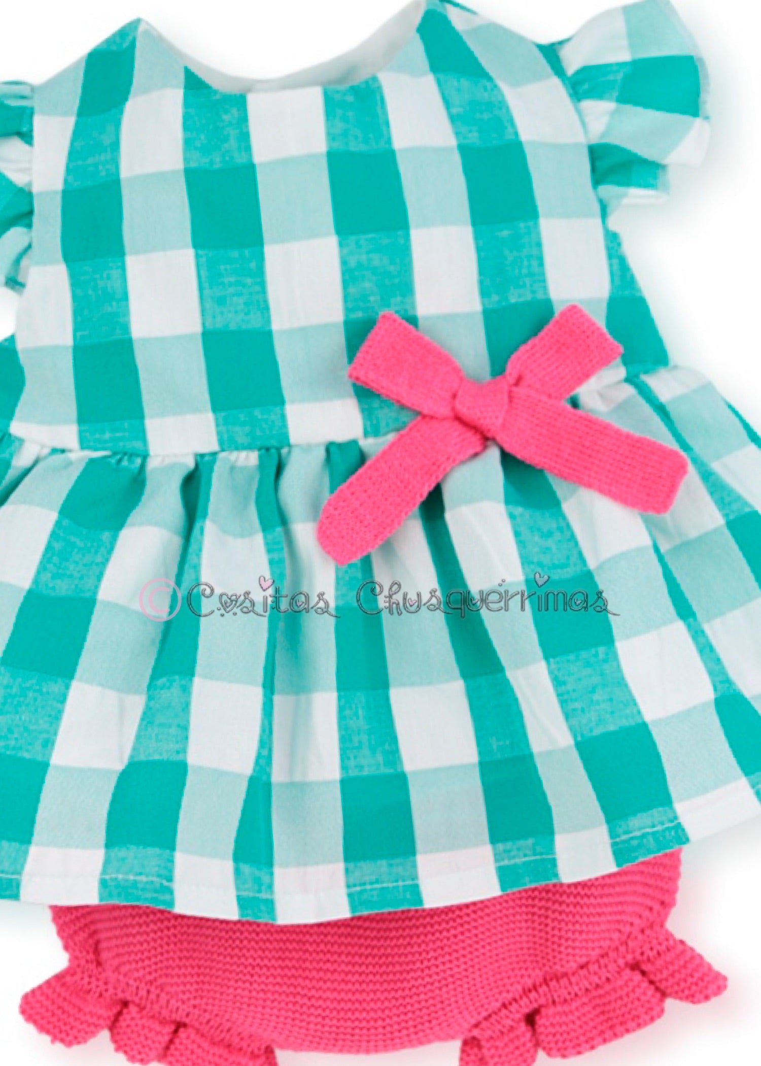 Conjunto de Jesúsin Culotte niña fresco Vichy Mikonos de Mac Ilusion