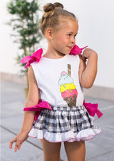 Conjunto Niña camiseta y braguita Familia Helado de Bon Petit Bonbon