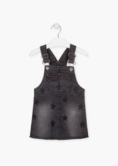 Peto Falda Denim Negro con Print de Estrellas Original de Losan