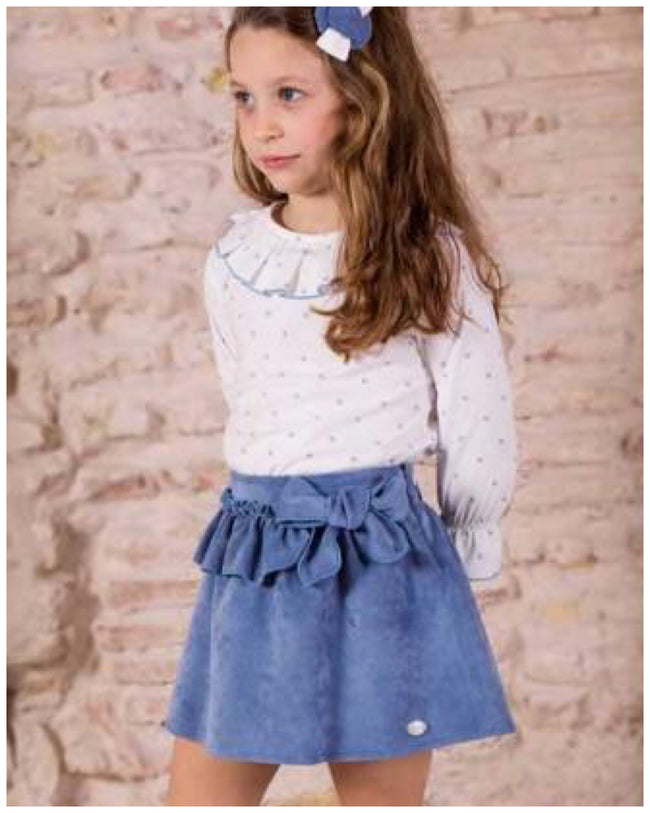 Conjunto niña y junior blanco y azul azafata de Basmartí