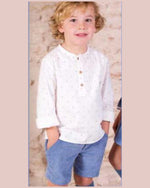 Camisa niño blanca con aspas azul francia de Basmartí