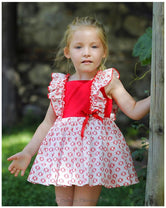 Vestido niña bordado Rojo y Blanco de LaPeppa