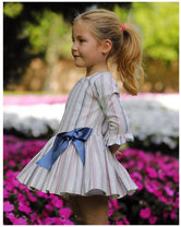 Vestido niña rayas lazo blanco de LaPeppa