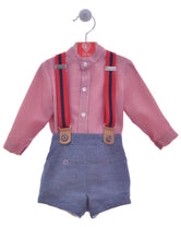 Conjunto bebe niño camisa y bombacho con tirantes denin Familia Copito de Del Sur