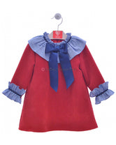 Vestido niña lazo y tartan rojo o caramelo Familia Reno de Del Sur