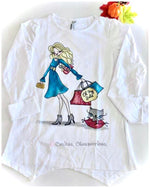 Camiseta de Niña con Print de Chica Paseando de Birba-Trybeyond