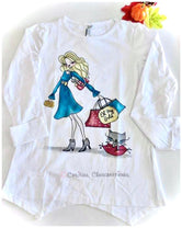 Camiseta de Niña con Print de Chica Paseando de Birba-Trybeyond