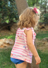 Blusón y ranita bebé niña print pececitos Familia Pez Globo de Lililú