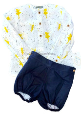 Conjunto bebé niño azul marino hadas print Familia Hadas de Lililú