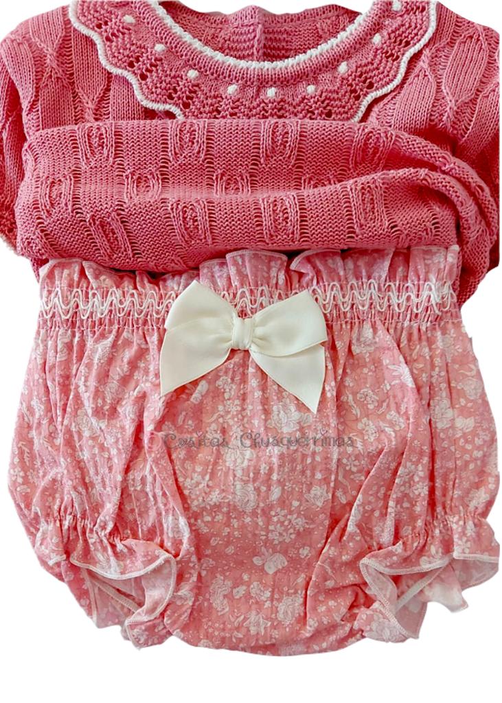 Conjunto bebe niña  coral familia "Coral" de Visi
