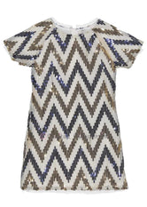 Vestido niña lentejuelas tonos dorados de Birba Trybeyond