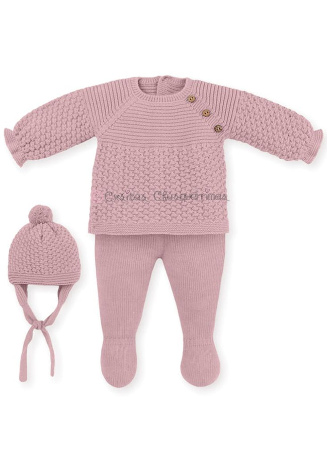 Conjunto bebé niña-unisex 3 piezas canesú menta y  orquidea  Familia "Forest Animal"  de Mac Ilusión