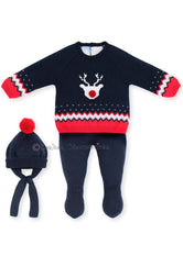 Conjunto bebé unisex 3 piezas azul marino  Familia "Little Red Nose"  de Mac Ilusión