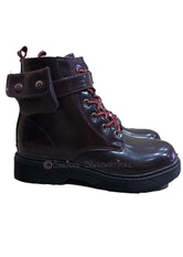 Bota de charol niña en color burdeos de Crecendo