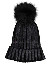 Gorro niña negro con brilli brilli y pompon de Birba Trybeyond