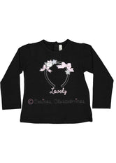 Camiseta bebé niña manga larga negra de Birba Trybeyond