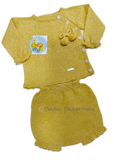 Conjunto bebé unisex jersey y ranita ocre vanisado Familia Sensitive de Visi