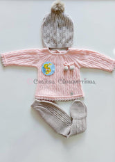 Conjnunto primeras puestas bebé niña rosa palo Familia Sheep de Visi