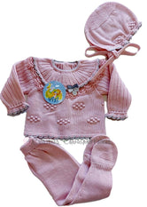 Conjunto bebé niña primeras puestasrosa maquillaje Familia Flor de Visi