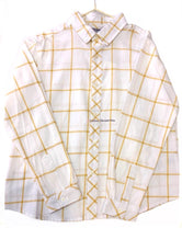 Camisa niño cuadros blanca mostaza de Dadati
