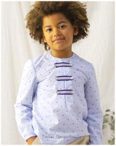 Camisa niño botones nacar azul Marine de NOA Azul de Colibri