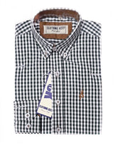 Camisa niño cuadros verdes y blancos con bolsillo de CK