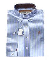 Camisa blanca niño rayas azul con bolsillo de CK