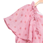 Vestido bebe niña topos y volantes rosa perla de Dadati