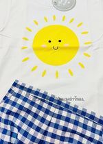 Conjunto niño camiseta y bombacho sol print de la Colección Sol Mon Petit Bonbon