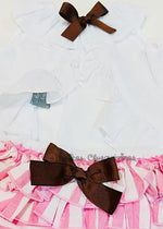 Conjunto niña camiseta y braguita plumeti monito print de la Colección Monitos Mon Petit Bonbon